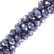 Top Glas Facett Glasschliffperlen 3x2mm rondellen - Interstellar blue-pearl shine coating